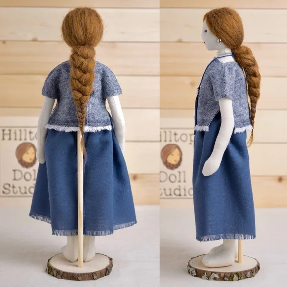 Fabric Doll "Clara" Handcrafted Textile Cloth Heirloom Primitive Doll - Picture 5 of 14